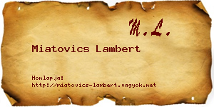 Miatovics Lambert névjegykártya